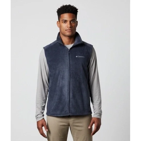 Columbia Boys' XL 18/20 Steens Mountain Fleece Vest Navy Blue Full Zip Outdoors - Picture 1 of 12